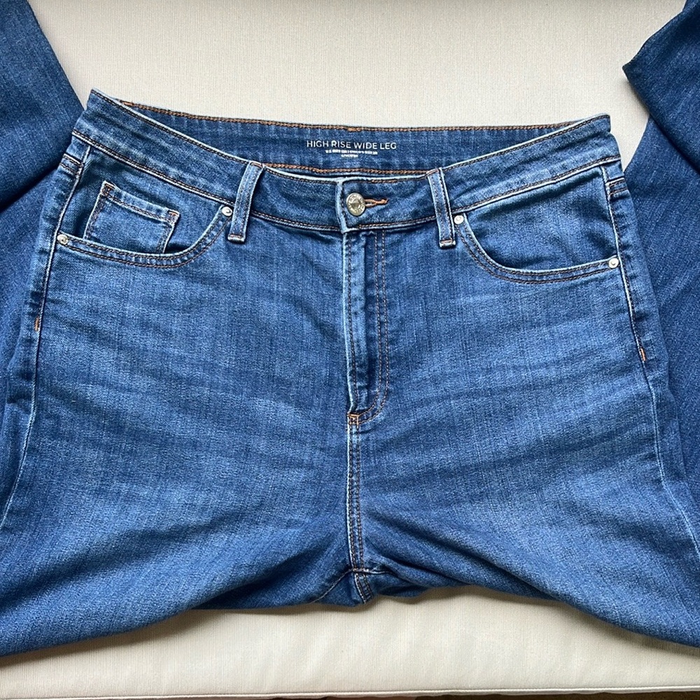 Women's High-Rise Wide Leg Jeans - Blue